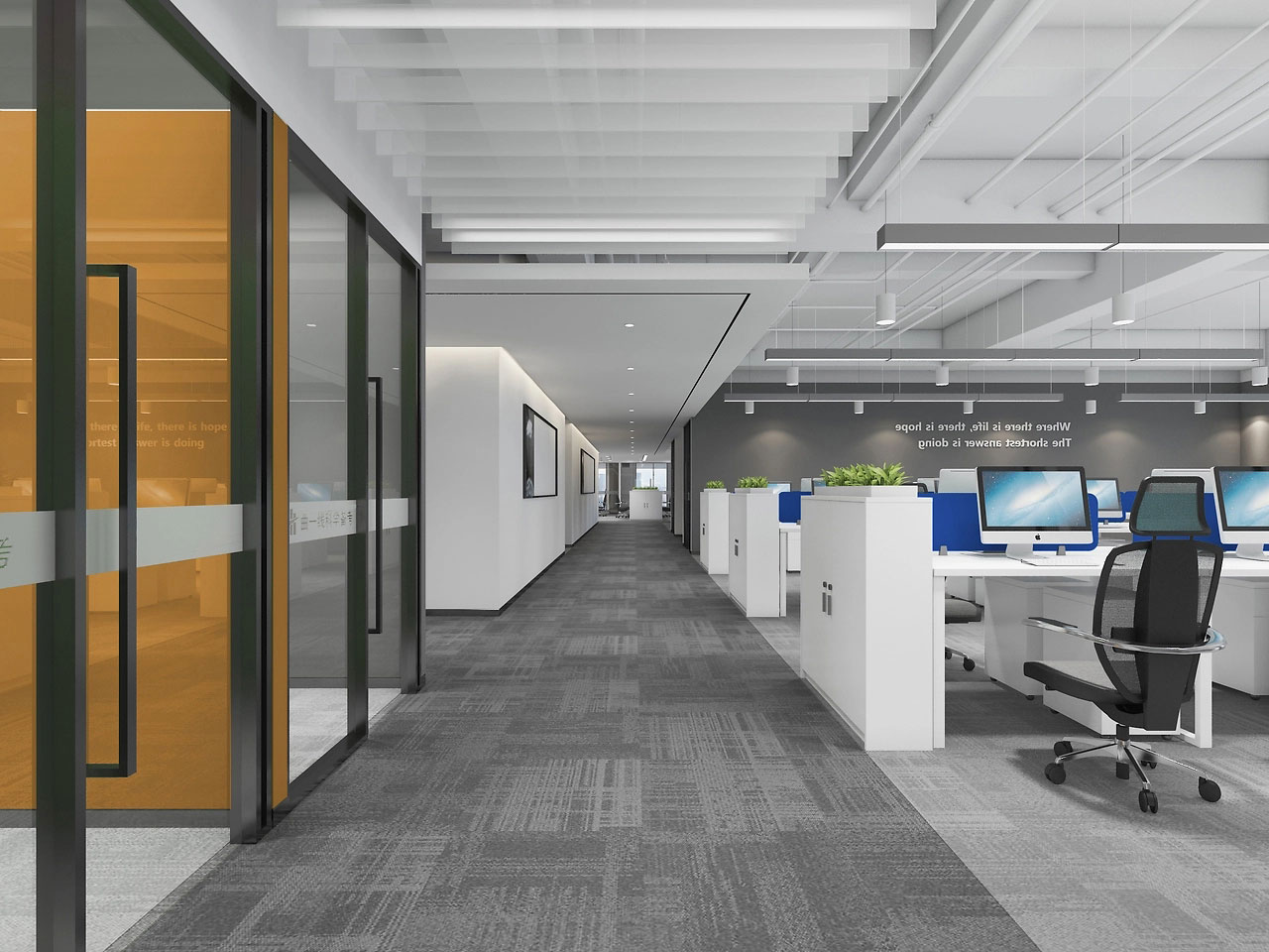 370平米开封厂房办公室装修效果图