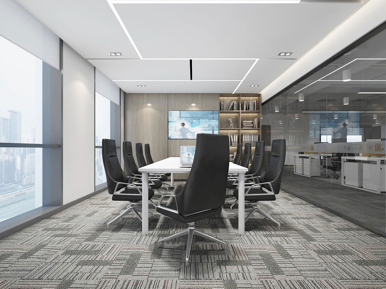 370平米开封厂房办公室装修效果图