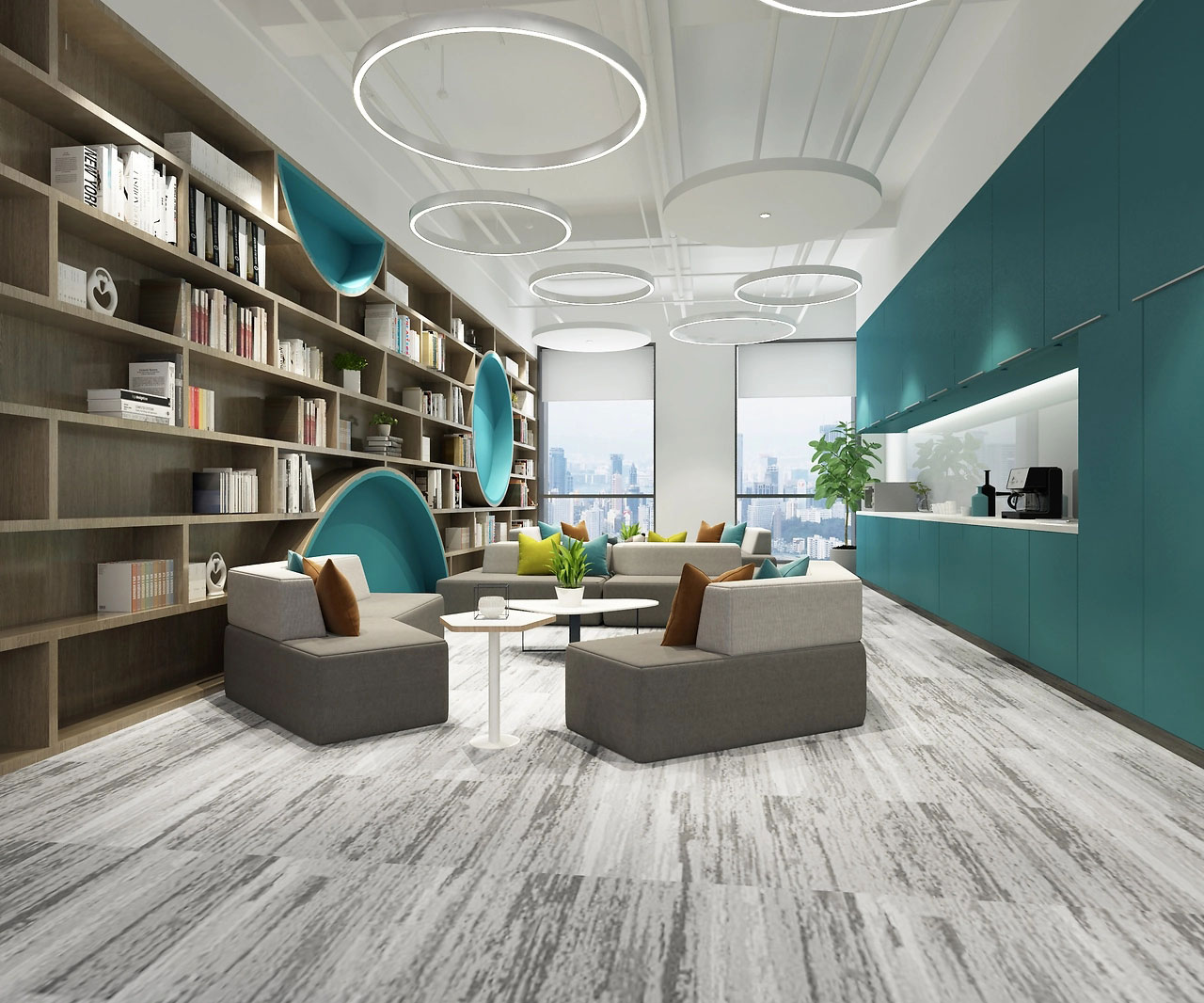 370平米开封厂房办公室装修效果图