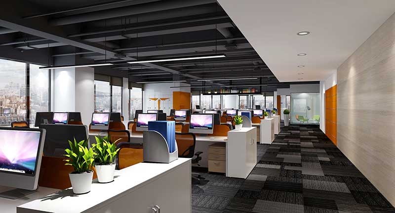 275平米开封办公室装修施工效果图