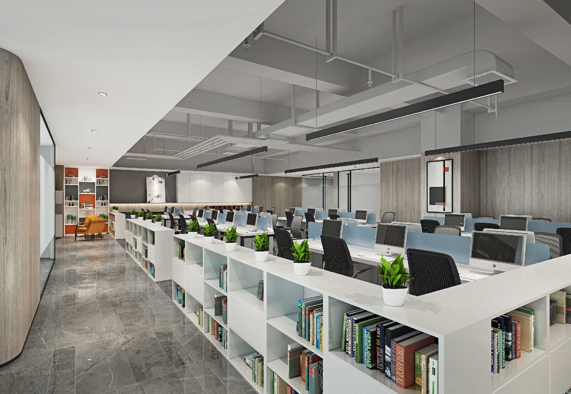 465平米开封办公室装修施工效果图