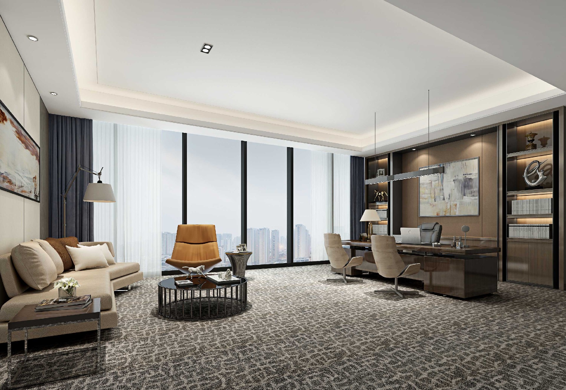 465平米开封办公室装修施工效果图