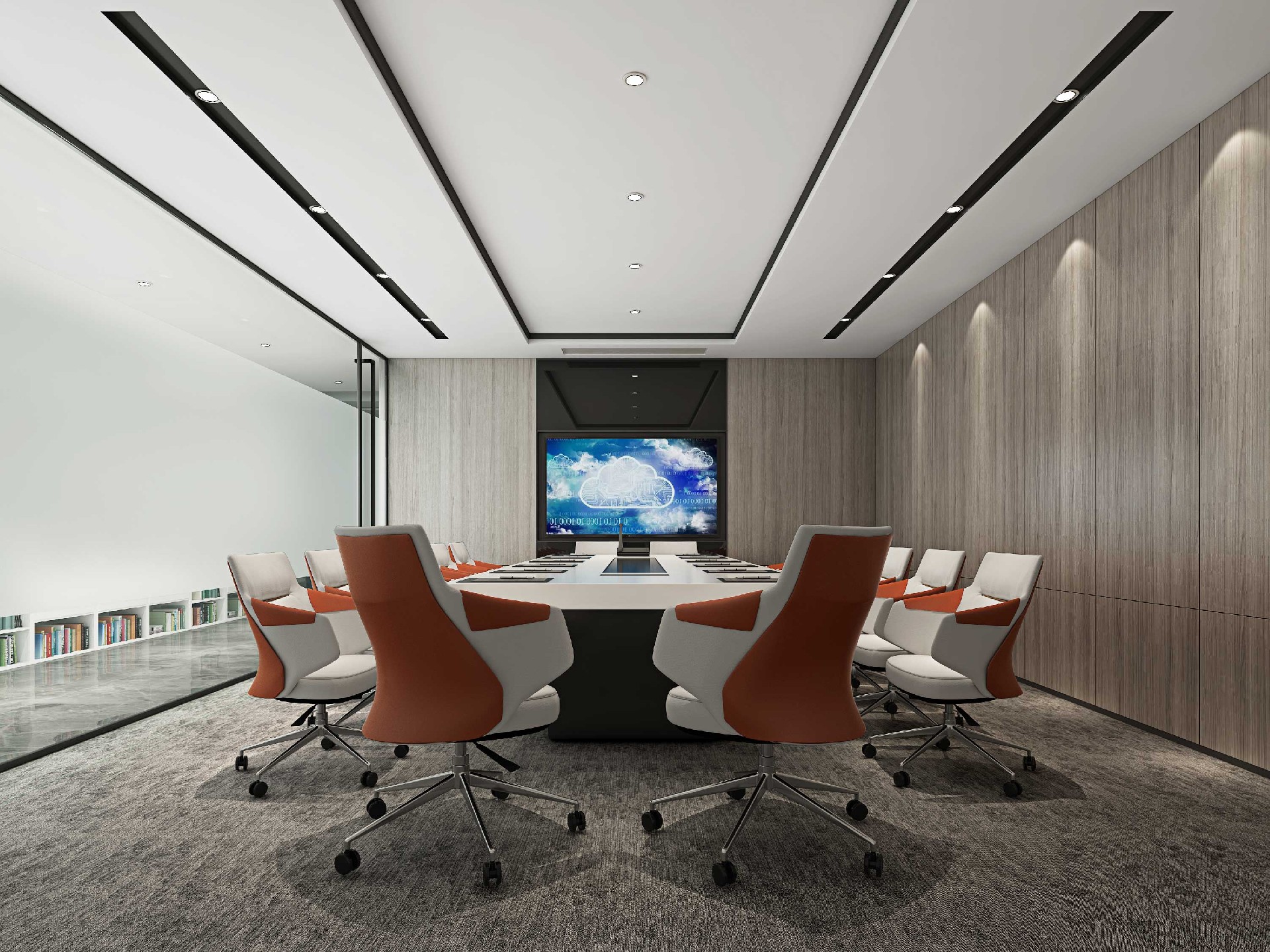 465平米开封办公室装修施工效果图