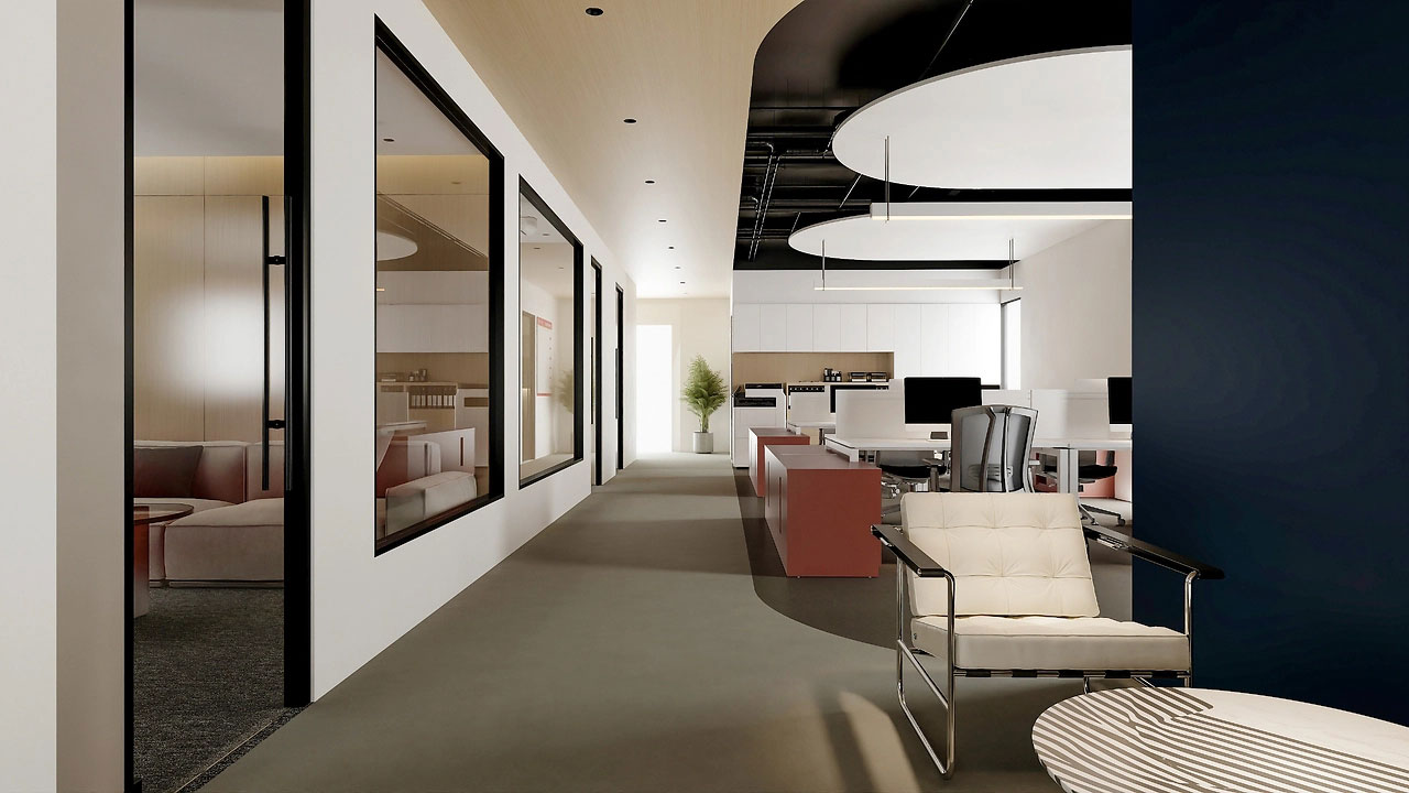 254平米开封办公室设计施工效果图