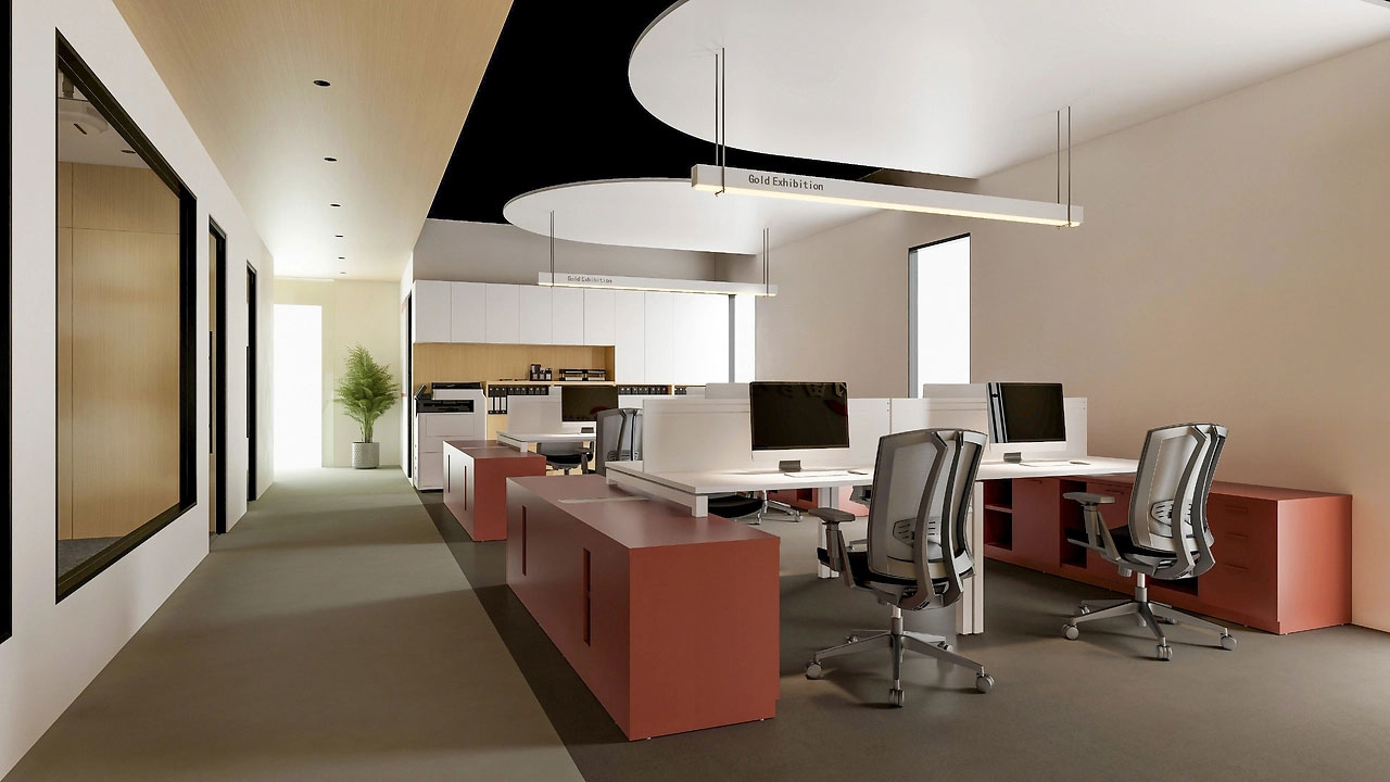 254平米开封办公室设计施工效果图