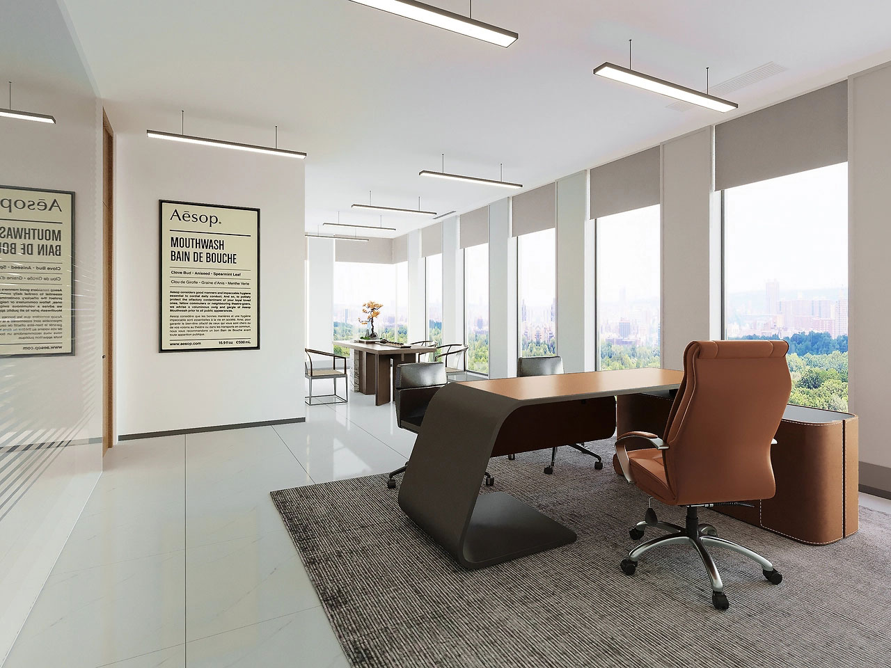 210平米开封办公室设计装修效果图