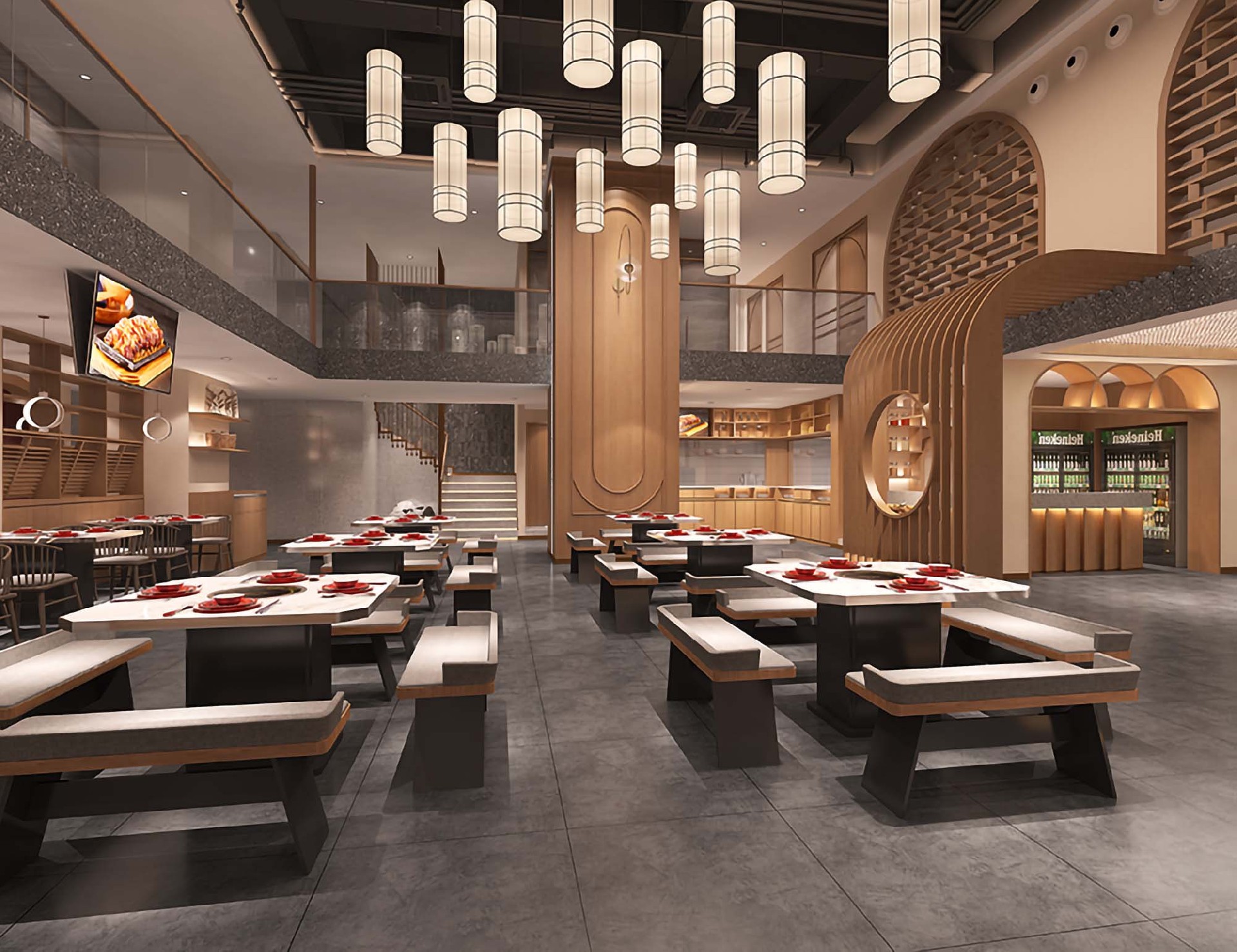 300平米开封羊肉馆饭店装修设计效果图