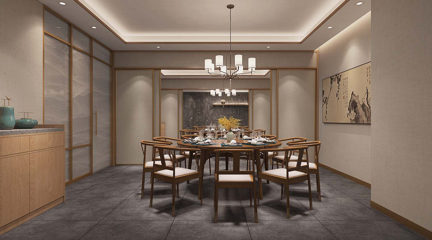 300平米开封羊肉馆饭店装修设计效果图