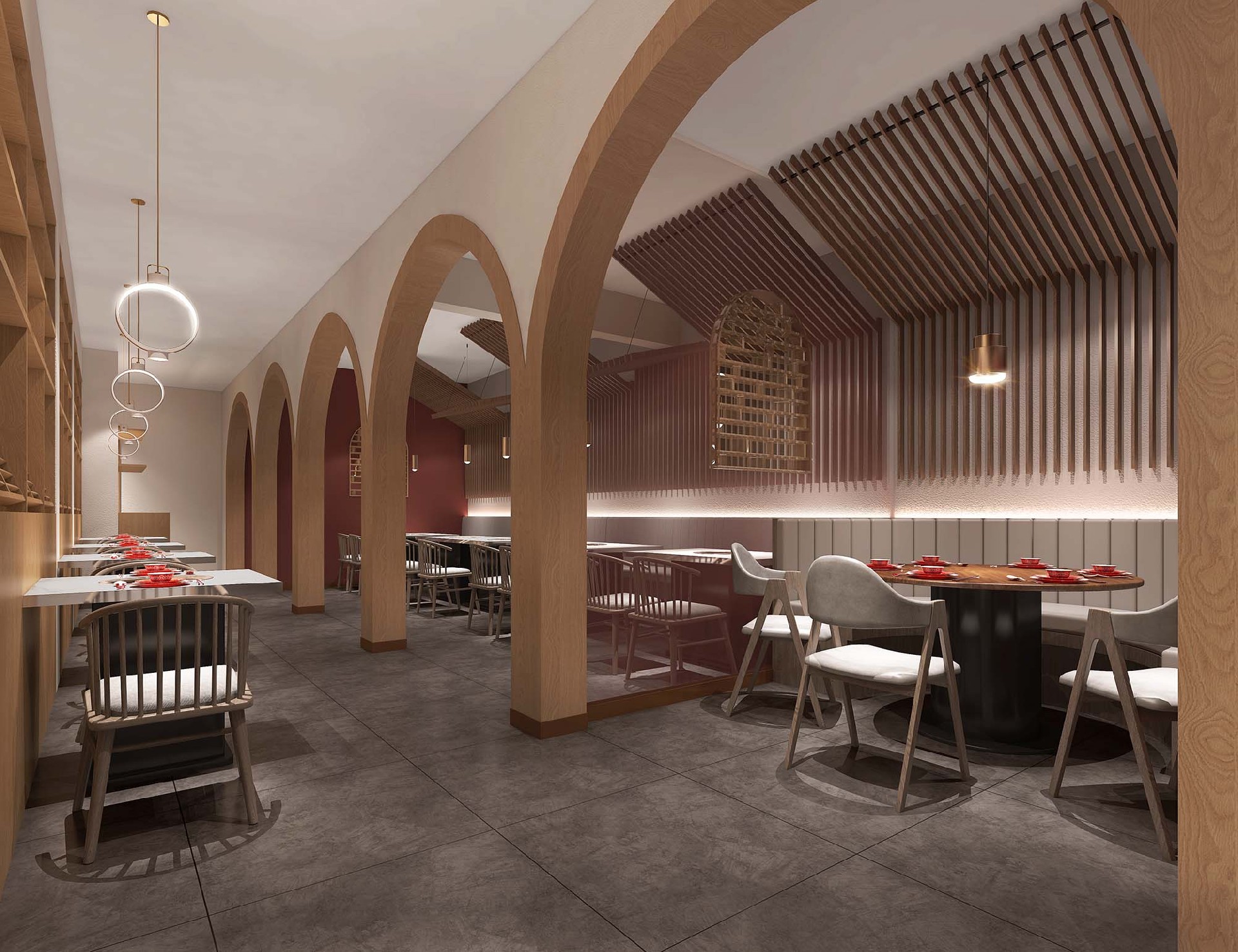 300平米开封羊肉馆饭店装修设计效果图