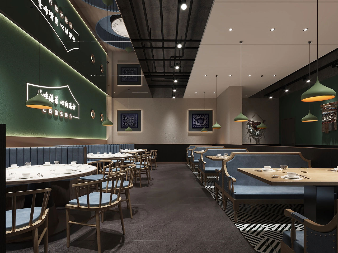 230平米开封中餐厅装修设计效果图
