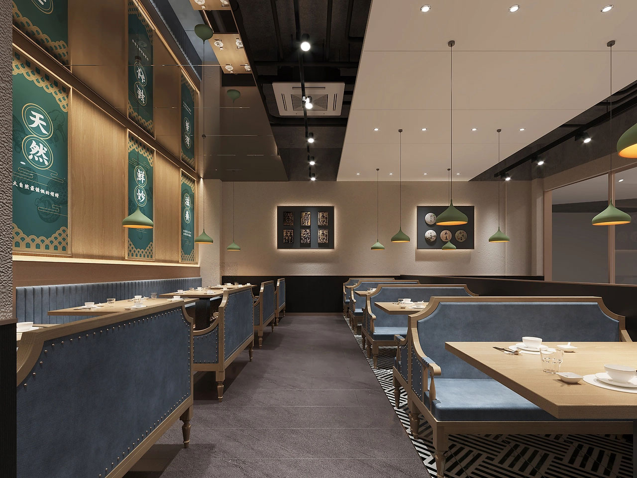 230平米开封中餐厅装修设计效果图