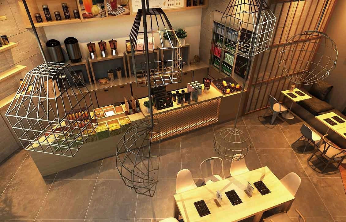 80平米开封饮品店装修设计效果图