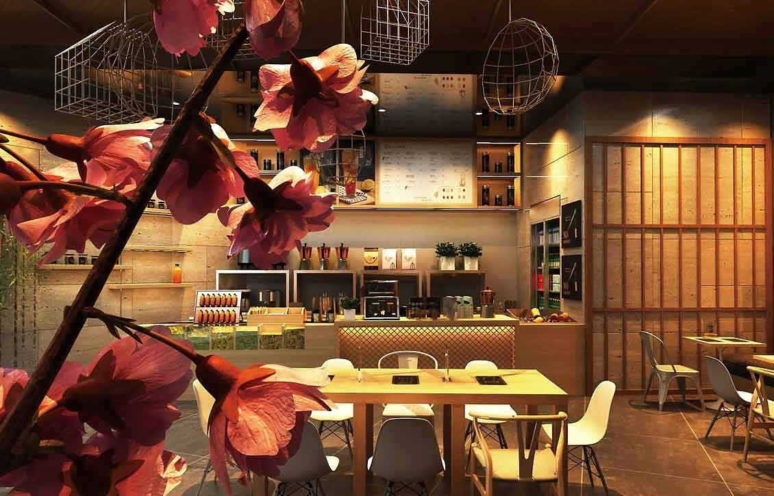 80平米开封饮品店装修设计效果图