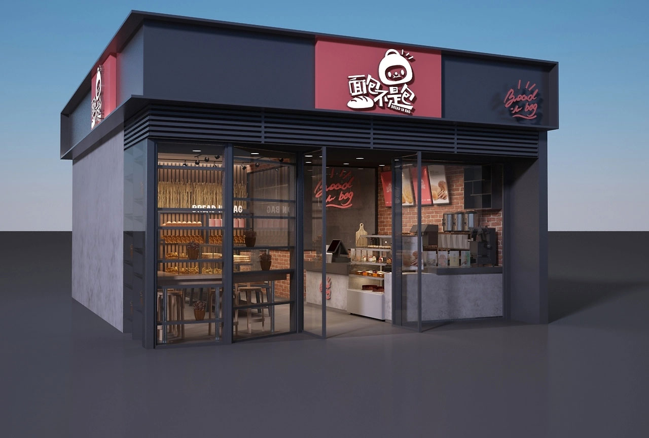 62平米开封面包门店装修设计效果图