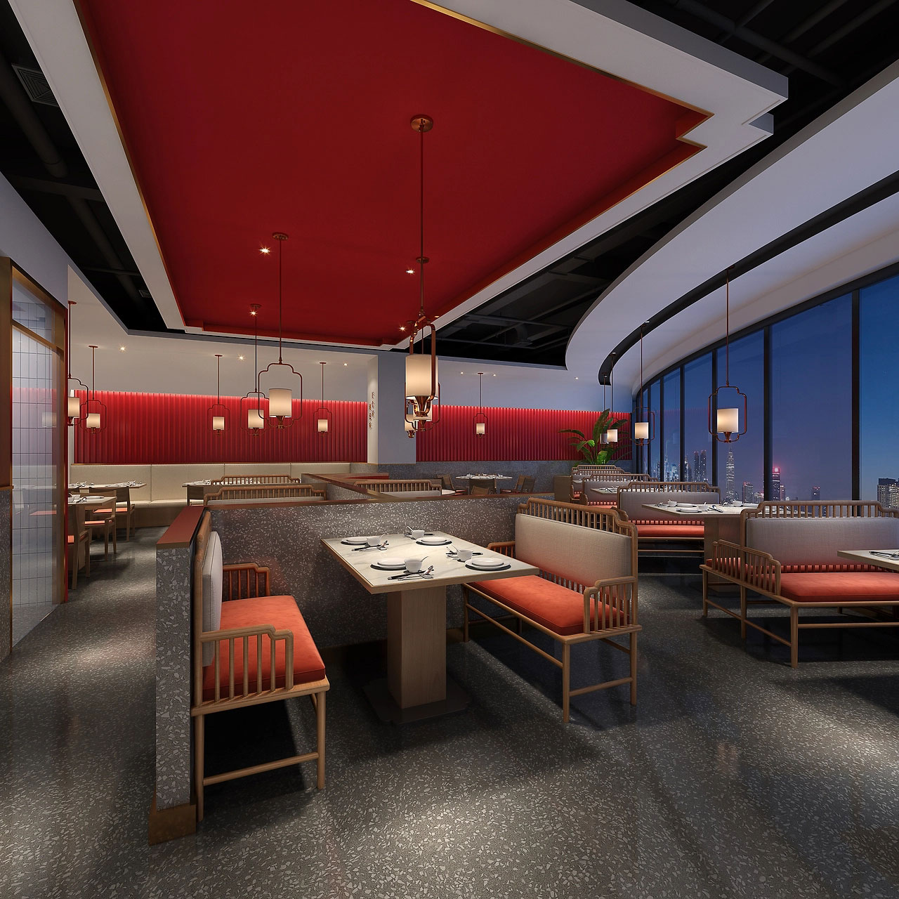 245平米开封湘菜馆装修设计效果图