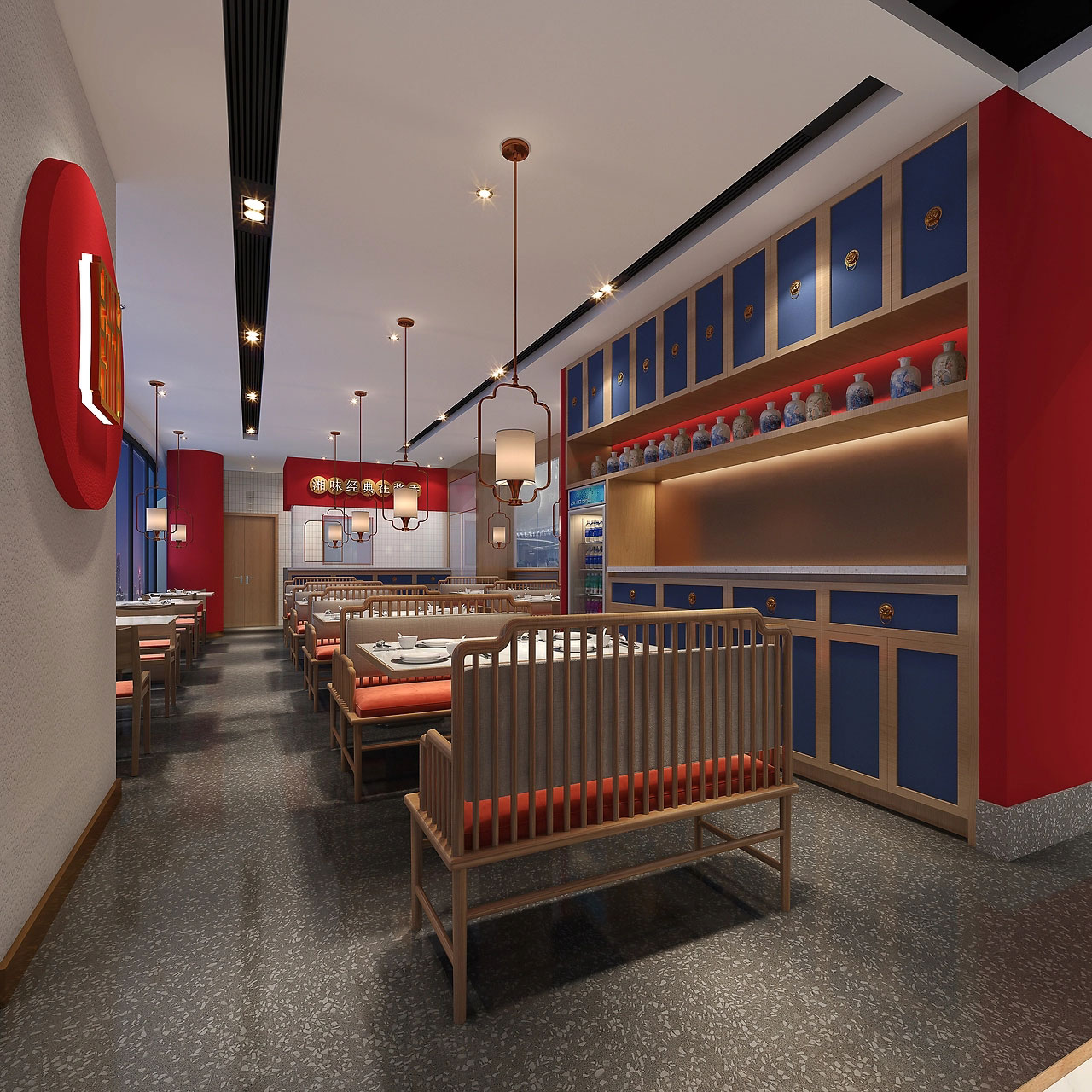 245平米开封湘菜馆装修设计效果图
