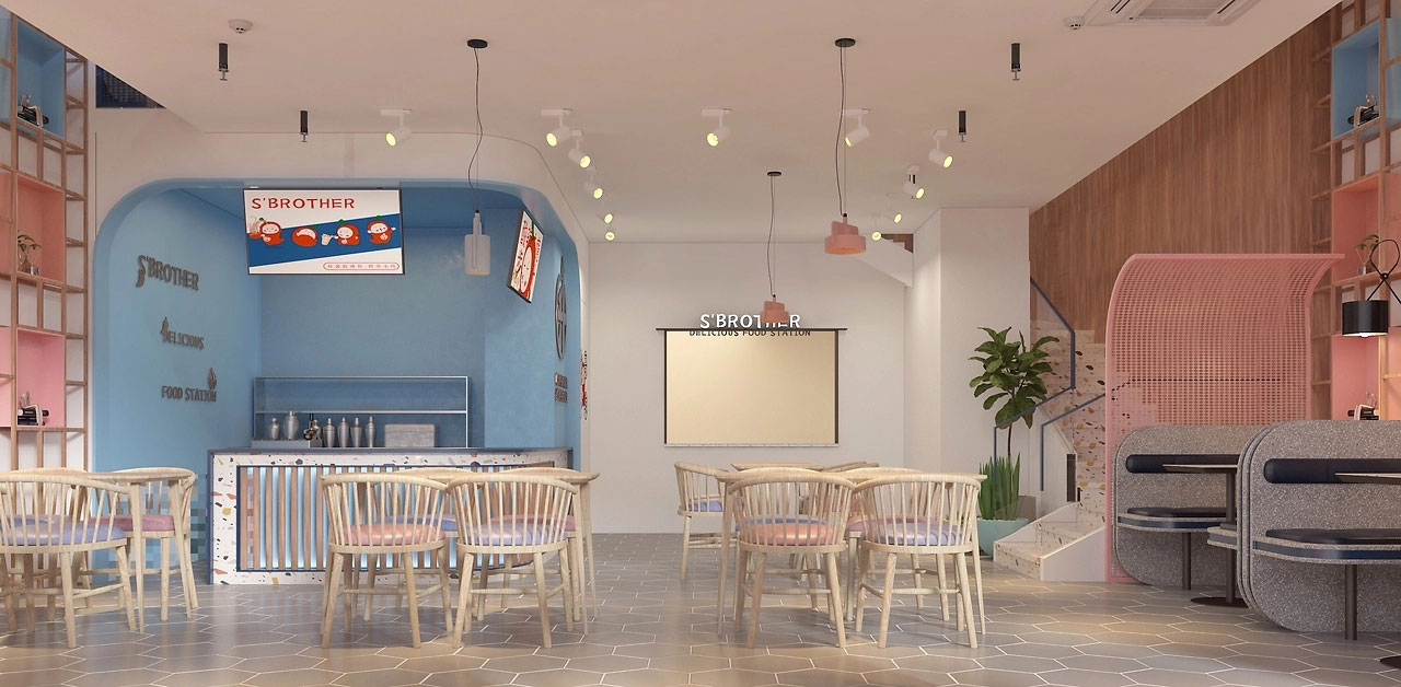 153平米开封酸辣粉门店装修设计效果图