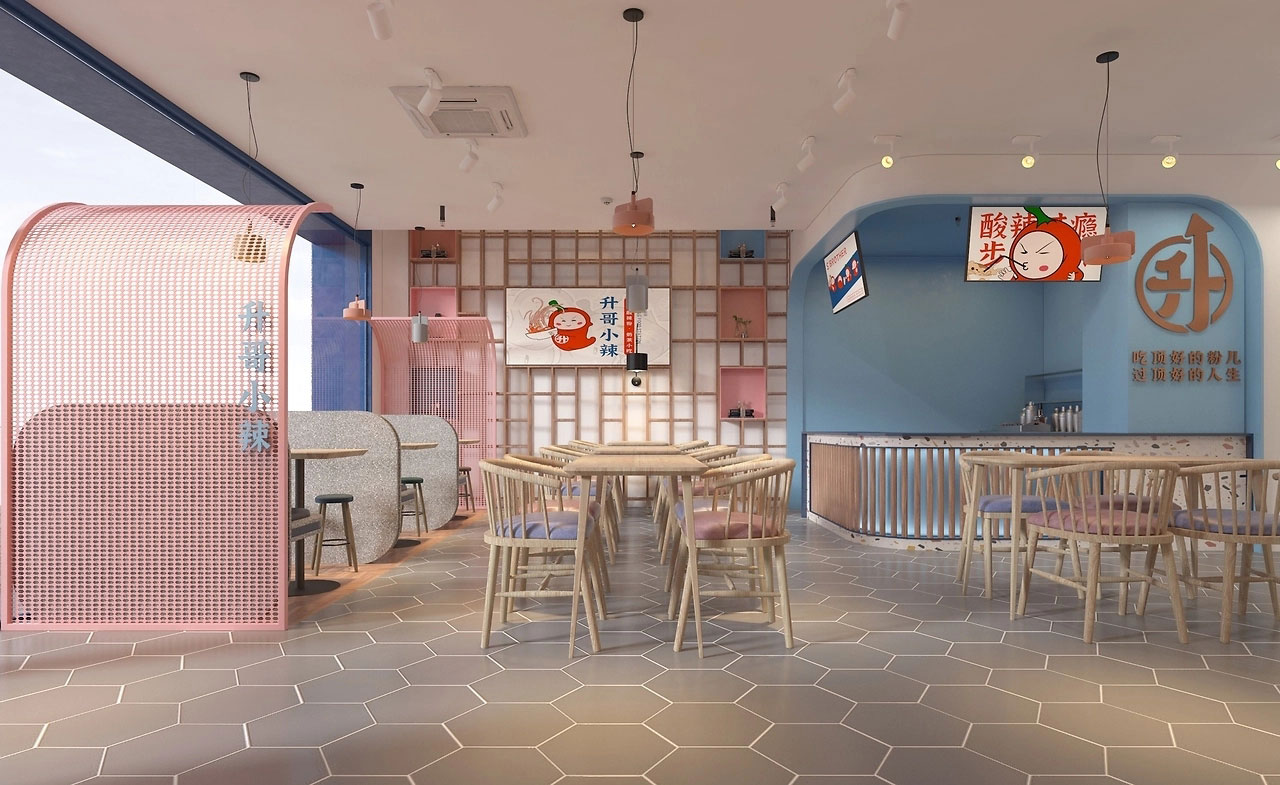 153平米开封酸辣粉门店装修设计效果图