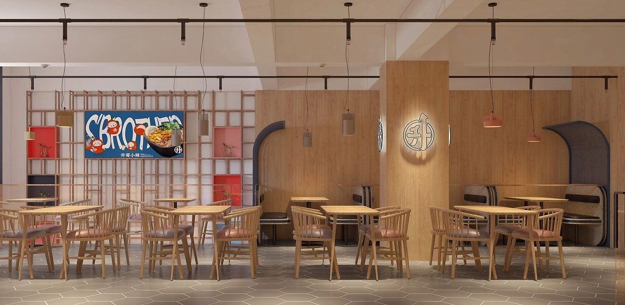 153平米开封酸辣粉门店装修设计效果图