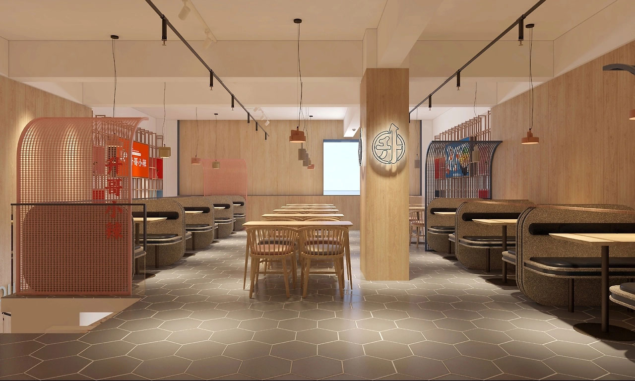 153平米开封酸辣粉门店装修设计效果图