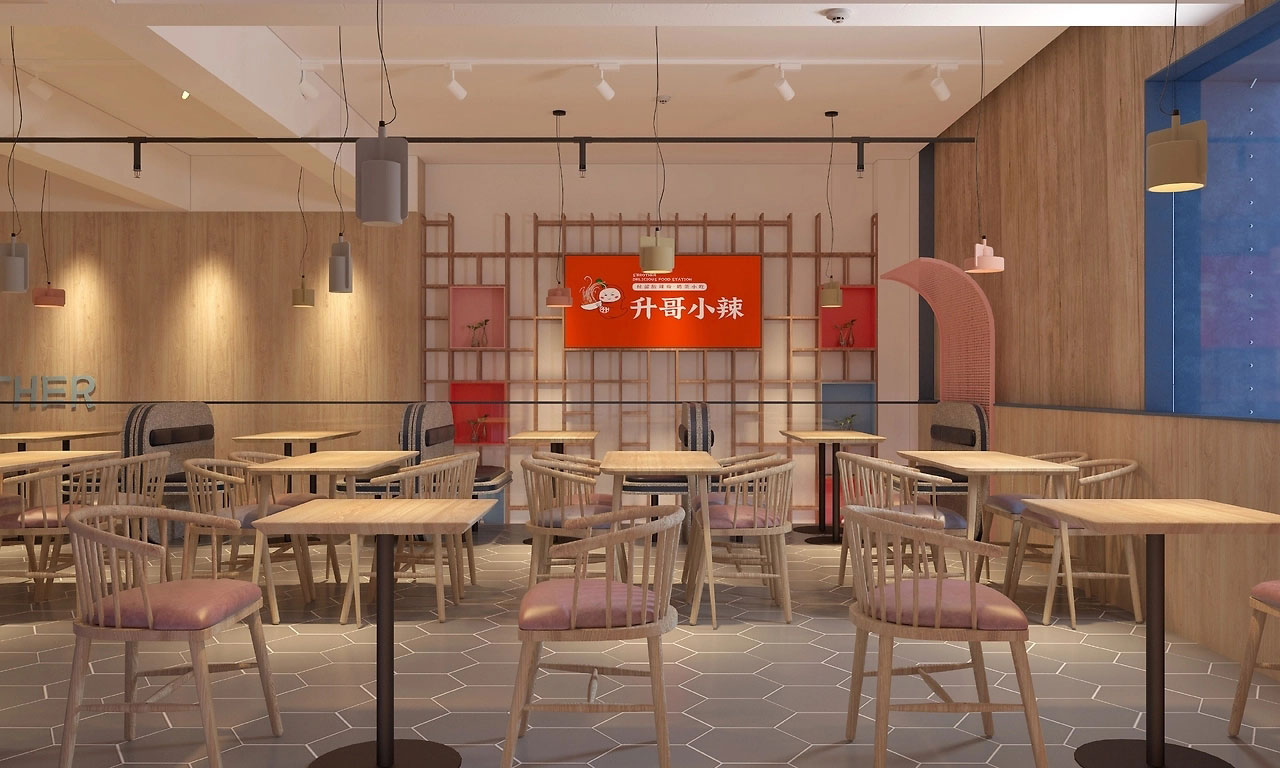 153平米开封酸辣粉门店装修设计效果图