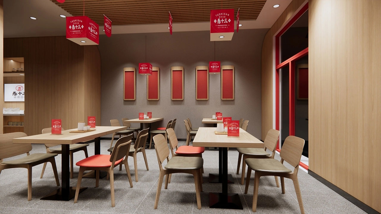 136平米开封面馆装修设计效果图