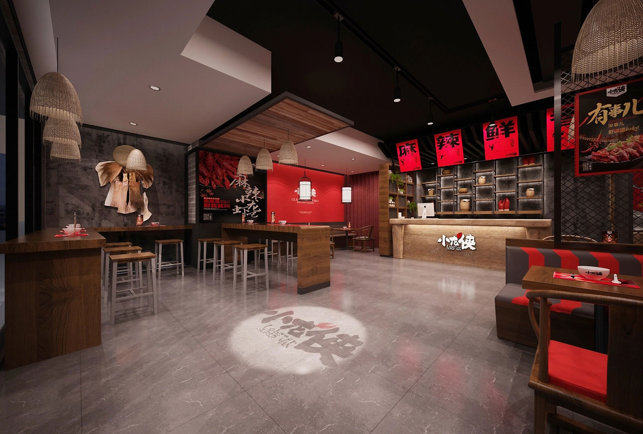 182平米开封小龙虾店面装修设计效果图