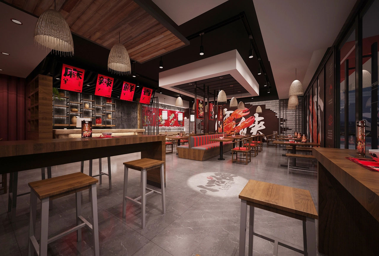 182平米开封小龙虾店面装修设计效果图