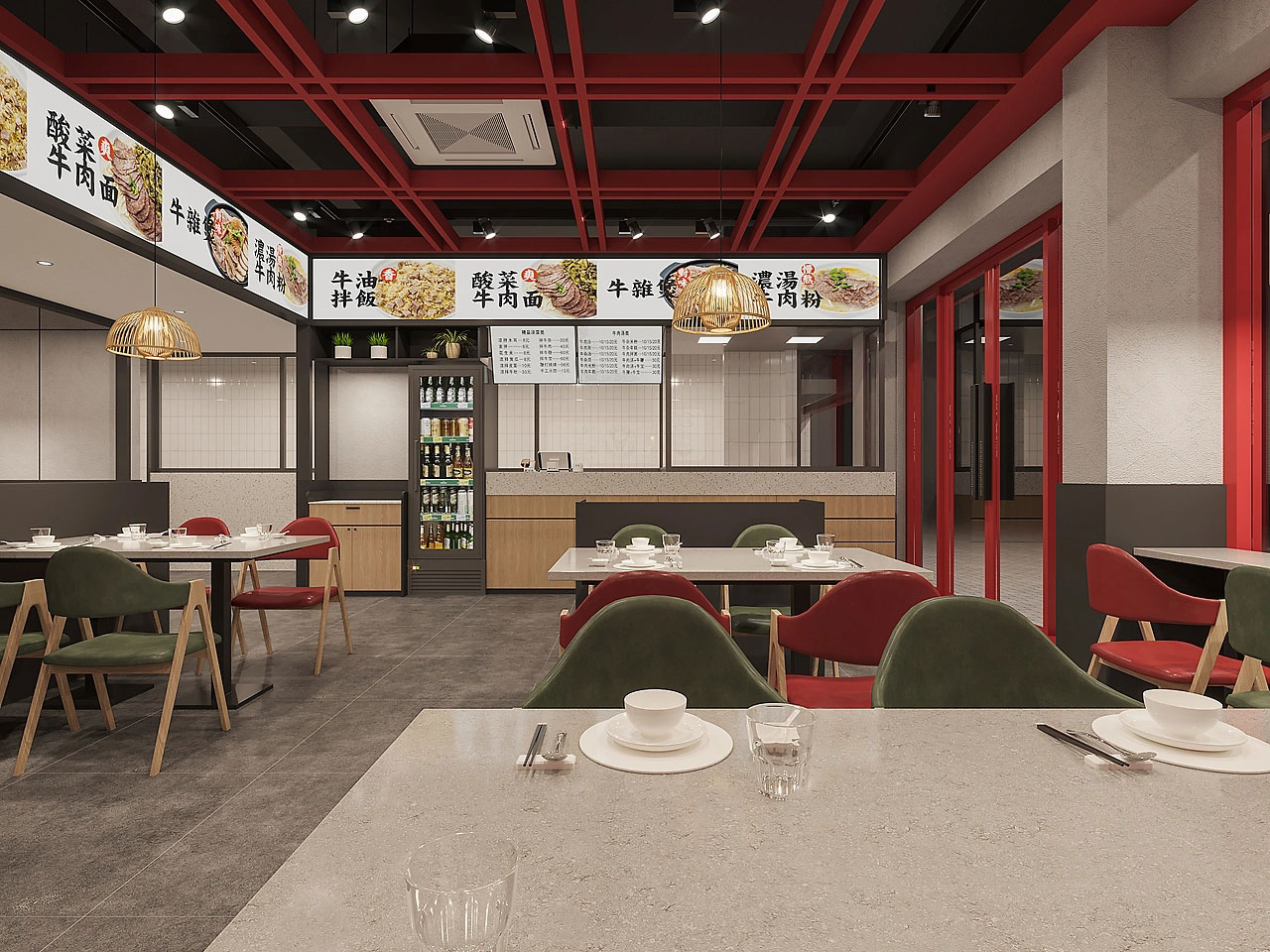 225平米开封牛肉馆店面设计效果图