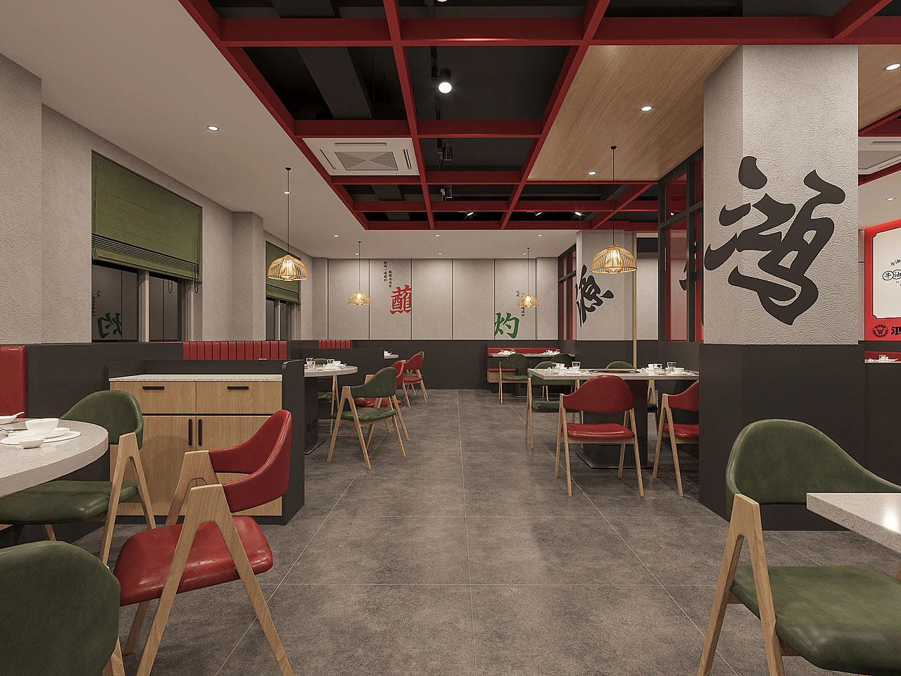 225平米开封牛肉馆店面设计效果图