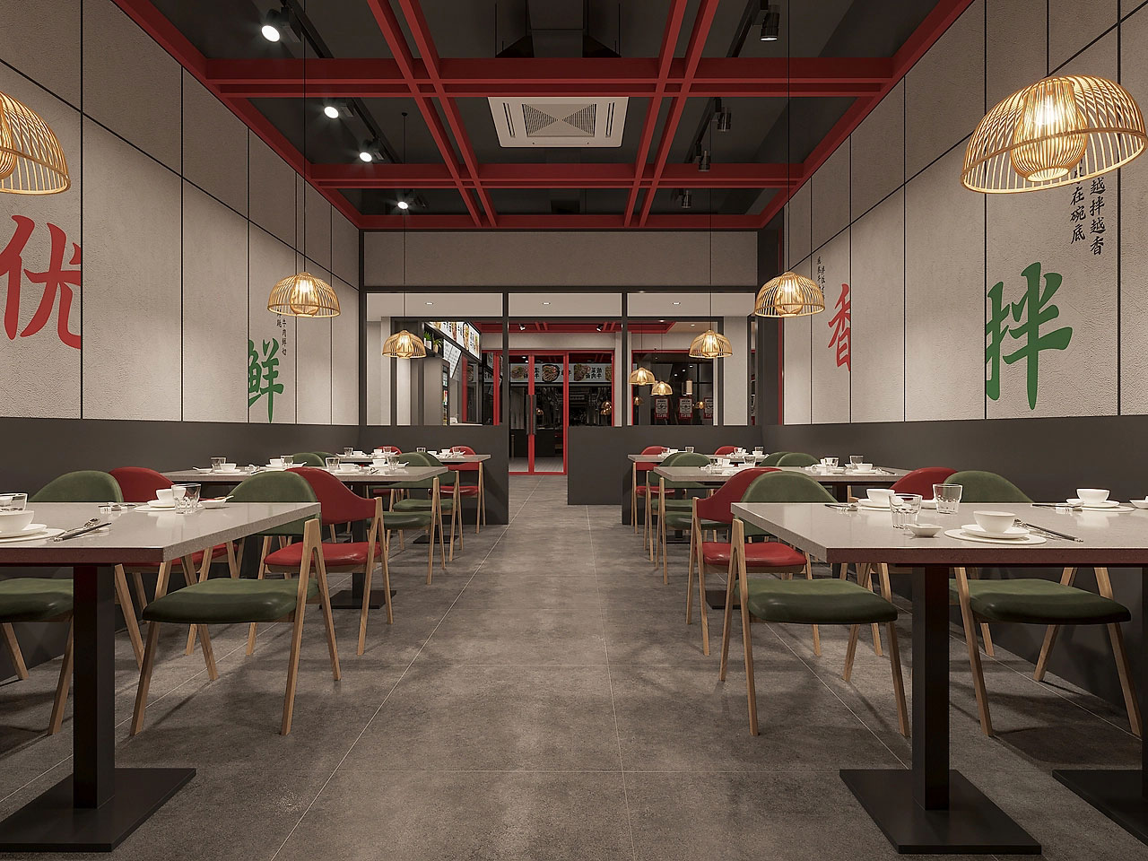225平米开封牛肉馆店面设计效果图
