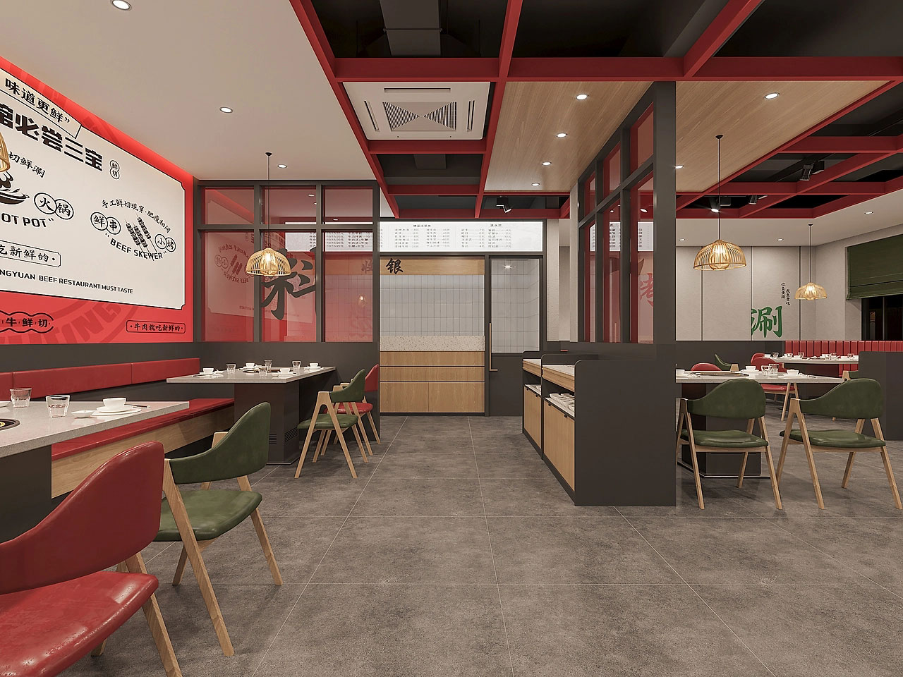 225平米开封牛肉馆店面设计效果图