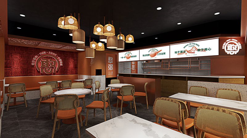 120平米开封早餐店装修设计效果图