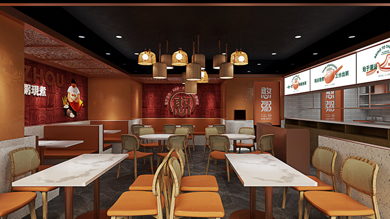 120平米开封早餐店装修设计效果图