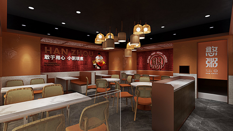 120平米开封早餐店装修设计效果图