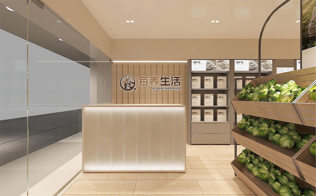 60平米开封生鲜店面装修设计效果图