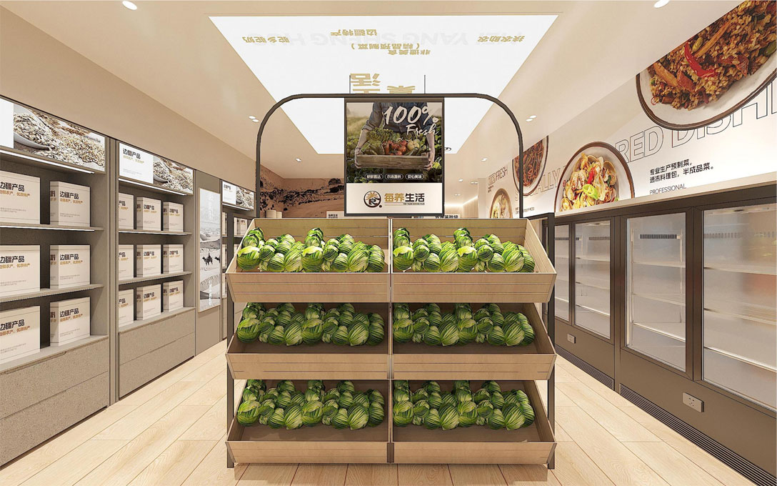 60平米开封生鲜店面装修设计效果图