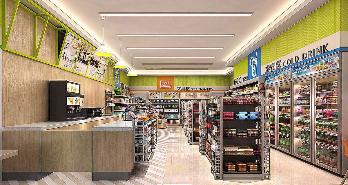 65平米开封便利店装修设计效果图