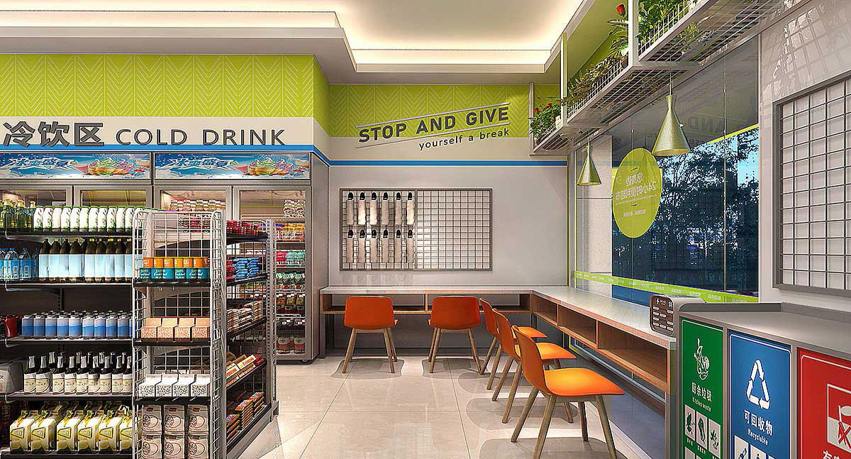 65平米开封便利店装修设计效果图