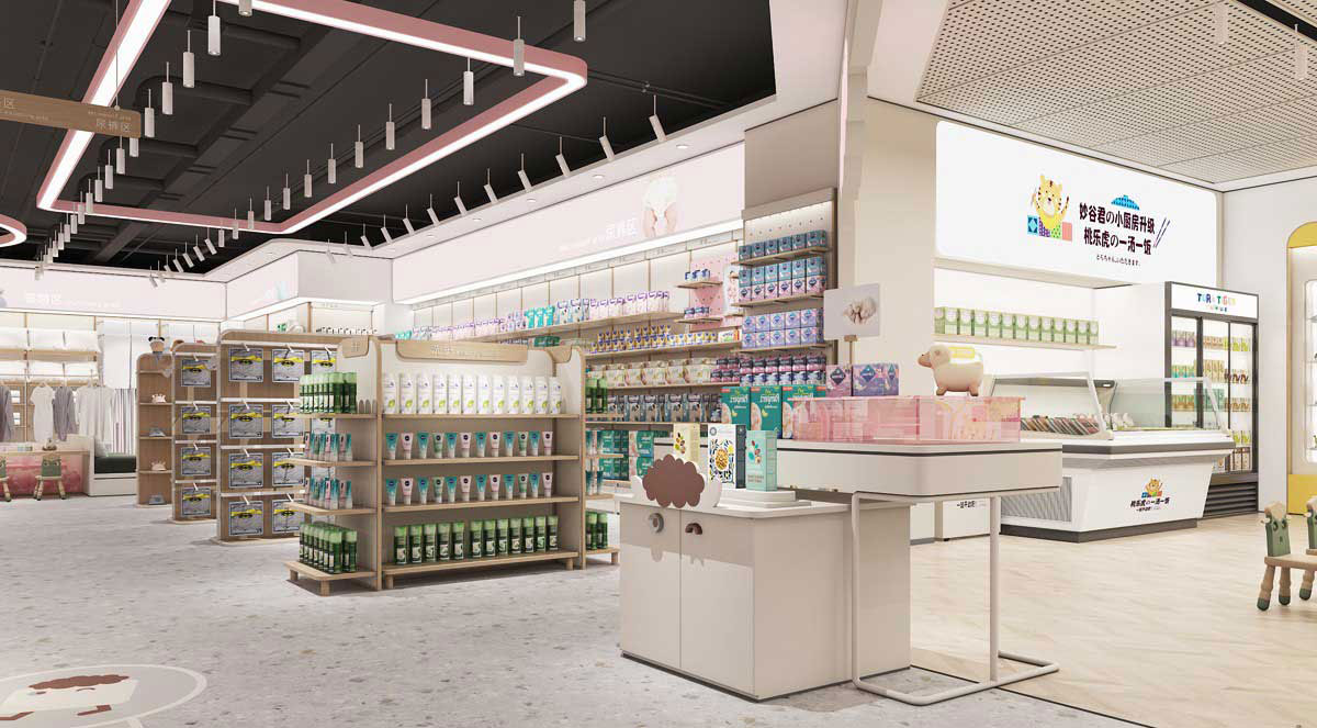 215平米开封母婴用品店设计效果图