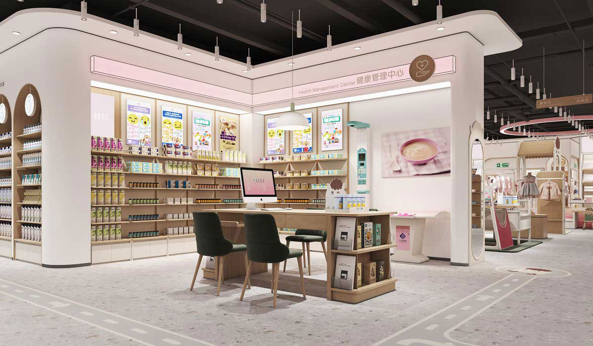 215平米开封母婴用品店设计效果图