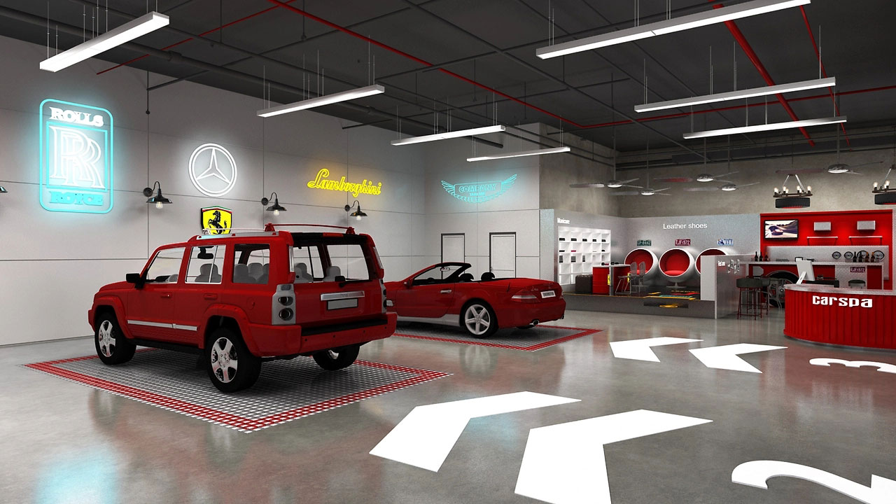 252平米开封洗车店装修设计效果图