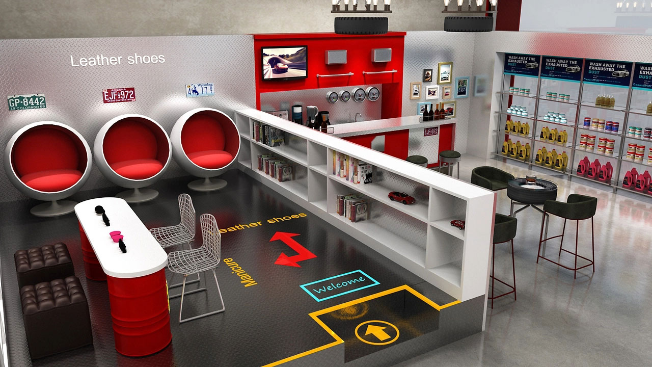 252平米开封洗车店装修设计效果图