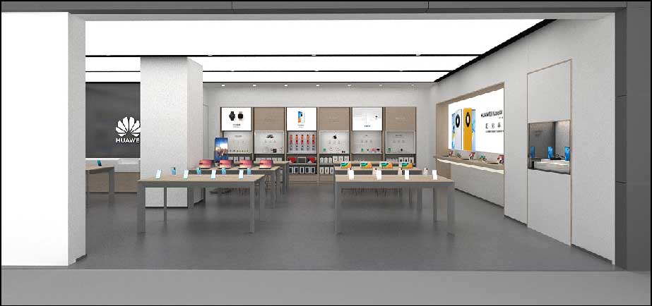 150平米开封华为手机店装修设计效果图