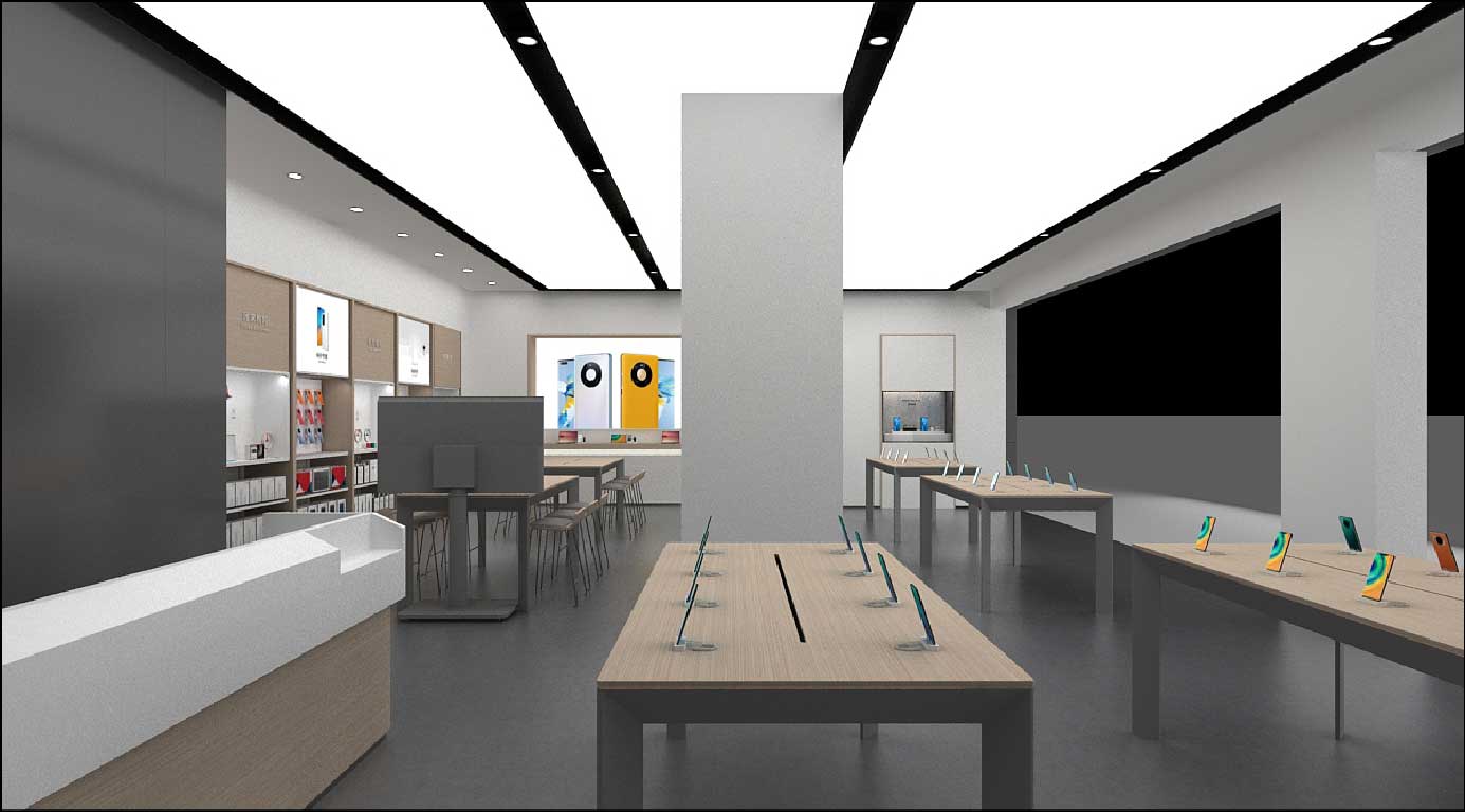 150平米开封华为手机店装修设计效果图