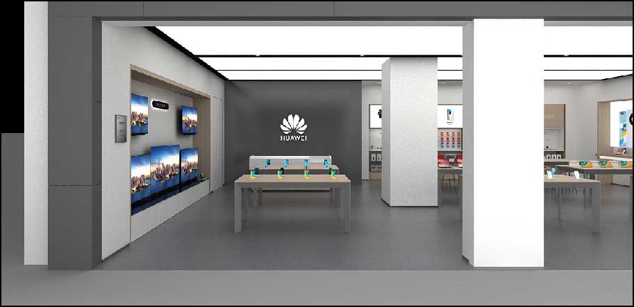 150平米开封华为手机店装修设计效果图