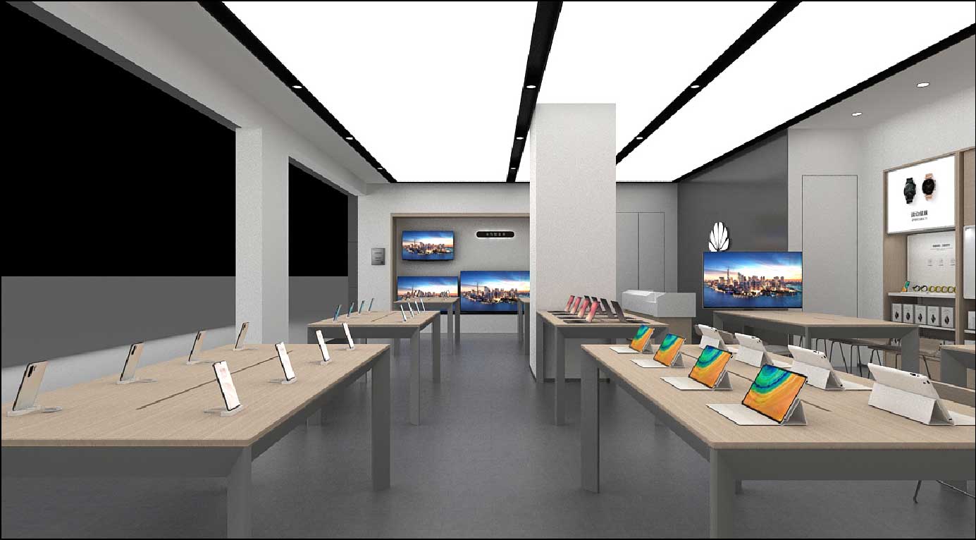 150平米开封华为手机店装修设计效果图