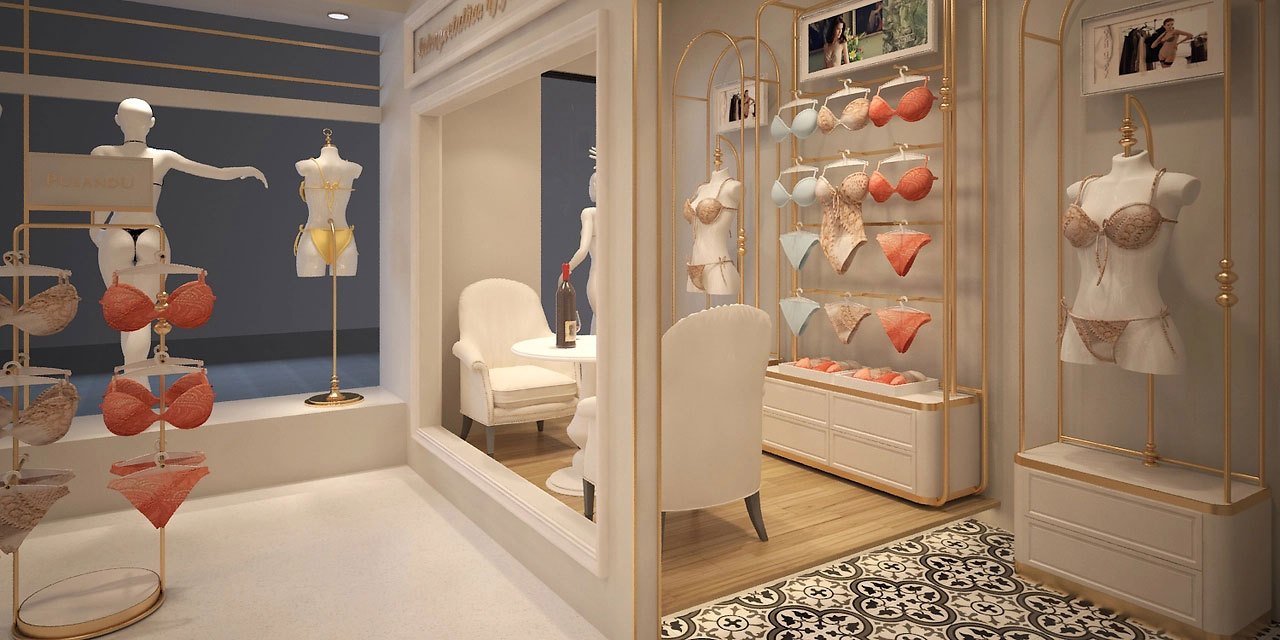 55平米开封内衣店装修设计效果图