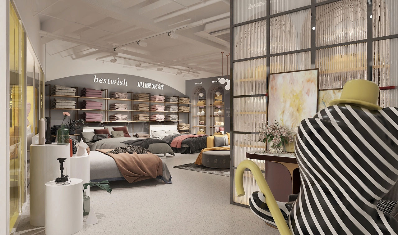 165平米开封家纺店面装修设计效果图