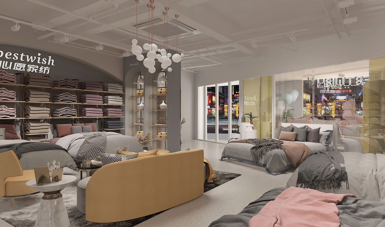 165平米开封家纺店面装修设计效果图
